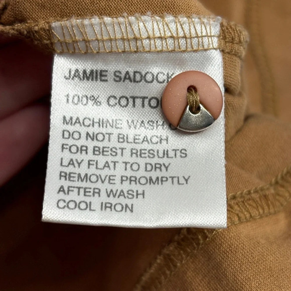 Jamie Sadock Pullover Sweater Cropped Brown Tan Button Sleeve Detail S - Picture 6 of 8